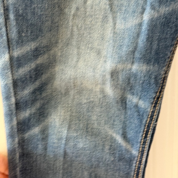 Free People Blue Cigarette Faded Distressed Wash Jeans Zipper Ankle High-Rise - Picture 4 of 5